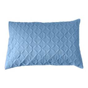 Homescapes Ultrasonic Blue Quilted Embossed Cushion Cover, 50 x 75 cm