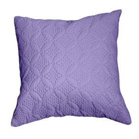 Homescapes Ultrasonic Mauve Quilted Embossed Cushion Cover, 40 x 40 cm
