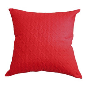 Homescapes Ultrasonic Red Quilted Embossed Cushion Cover, 80 x 80 cm
