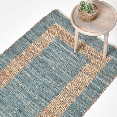 Homescapes Veranda Grey and Nude Hemp Chindi Rug, 160 x 230 cm