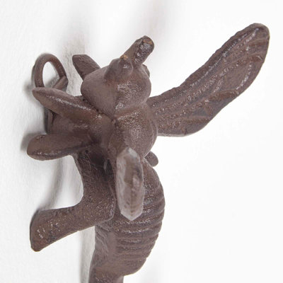 Homescapes Vintage Style Bumble Bee Cast Iron Coat Hook Hanger