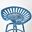 Homescapes Vintage Style Metal Blue Adjustable Tractor Seat Bar Stool