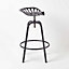 Homescapes Vintage Style Metal Red Adjustable Tractor Seat Bar Stool