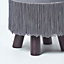 Homescapes Warwick Velvet Footstool with Legs, Grey