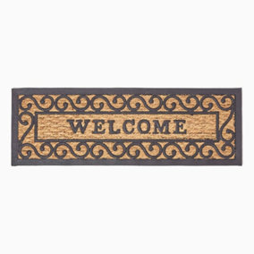 Homescapes Welcome Rubber and Coir Doormat