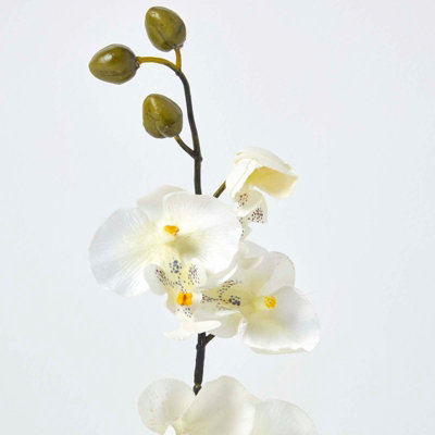 Homescapes White Artificial Orchid Flowers in Pot for Indoor & Outdoor Decoration