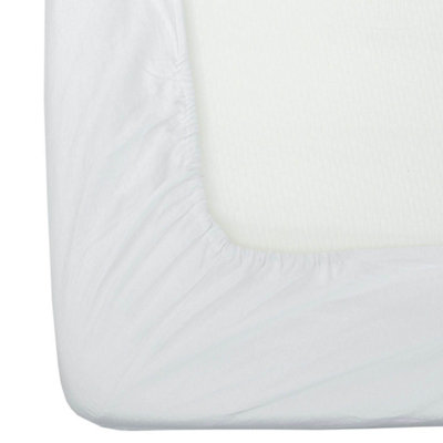 Homescapes White Brushed Cotton Fitted Sheet 100% Cotton Luxury Flannelette, Single