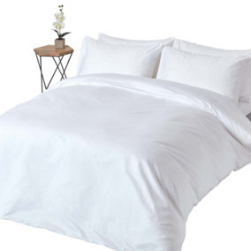 Homescapes White Continental Egyptian Cotton Duvet Cover Set 1000 Thread count, 155 x 200 cm