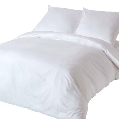 Homescapes White Continental Organic Cotton Duvet Cover Set 400 TC, 155 x 220 cm