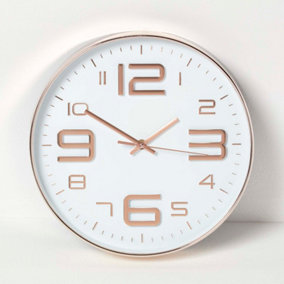 Homescapes White & Copper Wall Clock