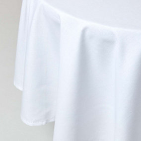 Homescapes White Cotton Round Tablecloth 178 cm