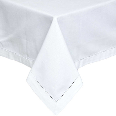 Homescapes White Cotton Square Tablecloth 137 x 137 cm