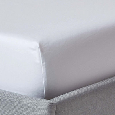 Homescapes White Deep Fitted Sheet Egyptian Cotton 1000 TC Super King Size