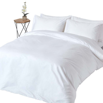 Homescapes White Egyptian Cotton Duvet Cover with Pillowcases 1000 TC
