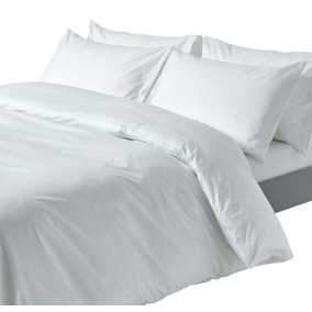 Homescapes White Egyptian Cotton Duvet Cover with Pillowcases 200 TC, Double