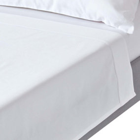 Homescapes White Egyptian Cotton Flat Sheet 1000 Thread Count, Double