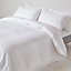 Homescapes White Egyptian Cotton Satin Stripe Fitted Sheet 330 TC, Double