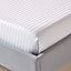 Homescapes White Egyptian Cotton Satin Stripe Flat Sheet 330 TC, Double