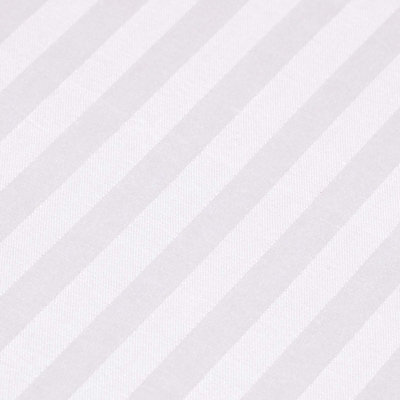 Homescapes White Egyptian Cotton Satin Stripe Flat Sheet 330 TC, Single