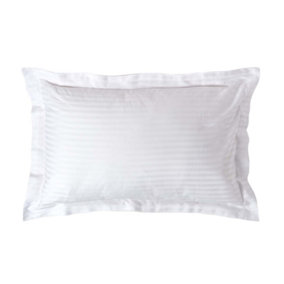 Homescapes White Egyptian Cotton Satin Stripe Oxford Pillowcase 330 TC