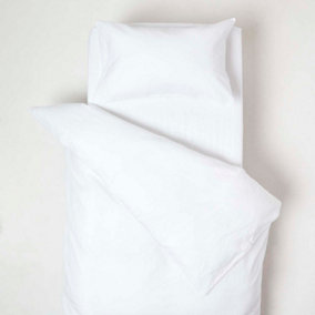 Homescapes White Linen Cot Bed Duvet Cover Set 120 x 150 cm