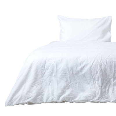 Homescapes White Linen Duvet Cover Set, Double