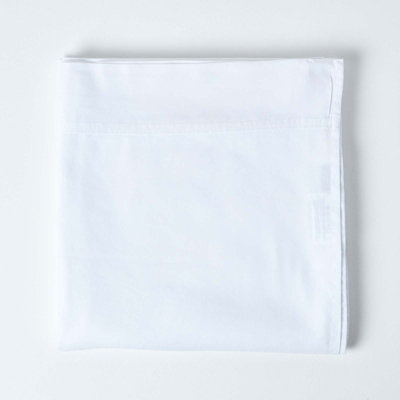 Homescapes White Linen Flat Sheet, King