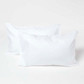 Homescapes White Linen Kid's Pillowcases 60 x 40 cm, Pack of 2