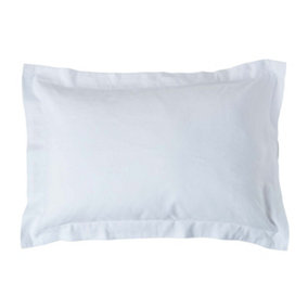 Homescapes White Linen Oxford Pillowcase, King