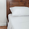 Homescapes White Luxury Brushed Cotton Flannelette Flat Sheet 100% Cotton, King