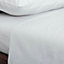 Homescapes White Luxury Brushed Cotton Flannelette Flat Sheet 100% Cotton, King