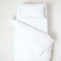 Homescapes White Organic Cotton Cot Bed Duvet Cover Set 400 Thread Count