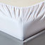 Homescapes White Organic Cotton Fitted Cot Sheets 400 Thread Count, 2 Pack