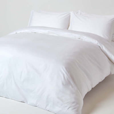 Homescapes White Organic Cotton Flat Sheet 400 Thread count, Super King