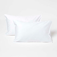 Homescapes White Organic Cotton Kids Pillowcases 40 x 60 cm 400 Thread Count, 2 Pack