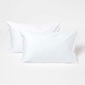 Homescapes White Organic Cotton Kids Pillowcases 40 x 60 cm 400 Thread Count, 2 Pack