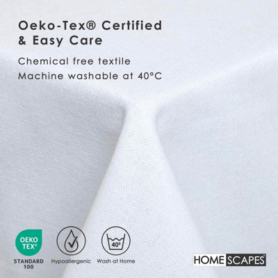 Homescapes White Tablecloth 137 x 178 cm
