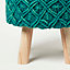 Homescapes Willow Macrame Teal Green Footstool