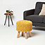 Homescapes Willow Macrame Yellow Footstool