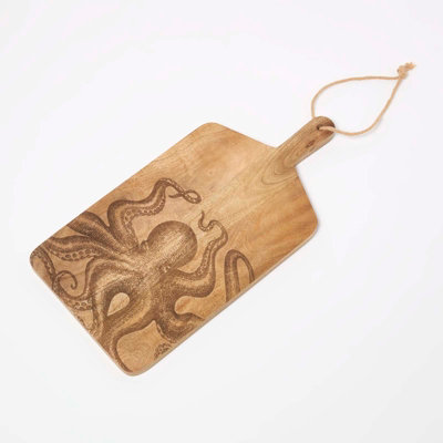 Homescapes Wooden Cutting Board Octopus