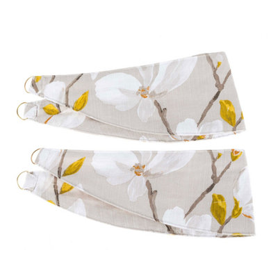 Homescapes Yellow Anita Floral Tie Back Pair