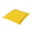 Homescapes Yellow Plain Seat Pad with Button Straps 100% Cotton 40 x 40 cm