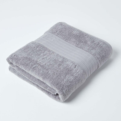 Homescapes Zero Twist Supima Cotton Bath Sheet, Grey