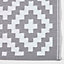 Homescapes Zoe Geometric White & Grey Outdoor Rug, 120 x 180 cm