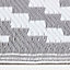 Homescapes Zoe Geometric White & Grey Outdoor Rug, 120 x 180 cm