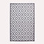 Homescapes Zoe Geometric White & Grey Outdoor Rug, 150 x 240 cm