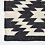 Homescapes Zurich Handwoven Black and White 100% Cotton Geometric Pattern Kilim Rug, 66 x 200 cm