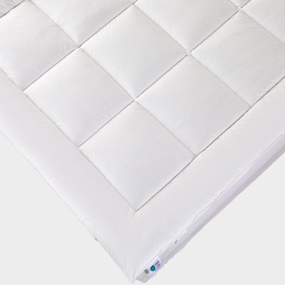 Homescpaes Premium Wool Mattress Topper Deep Fitting Comfort, Super King