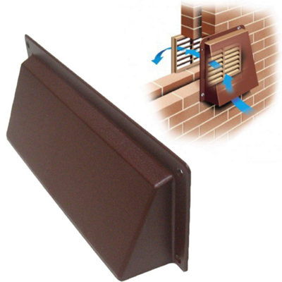 HomeSmart Brown Cowl Air Vent Cover 9"x3" - UV Stable, Weather Protection Vent Cover for Air Bricks