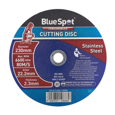 HomeSmart Pack of 2 Stainless Steel Metal Cutting Discs 230mm x 2.3mm ...